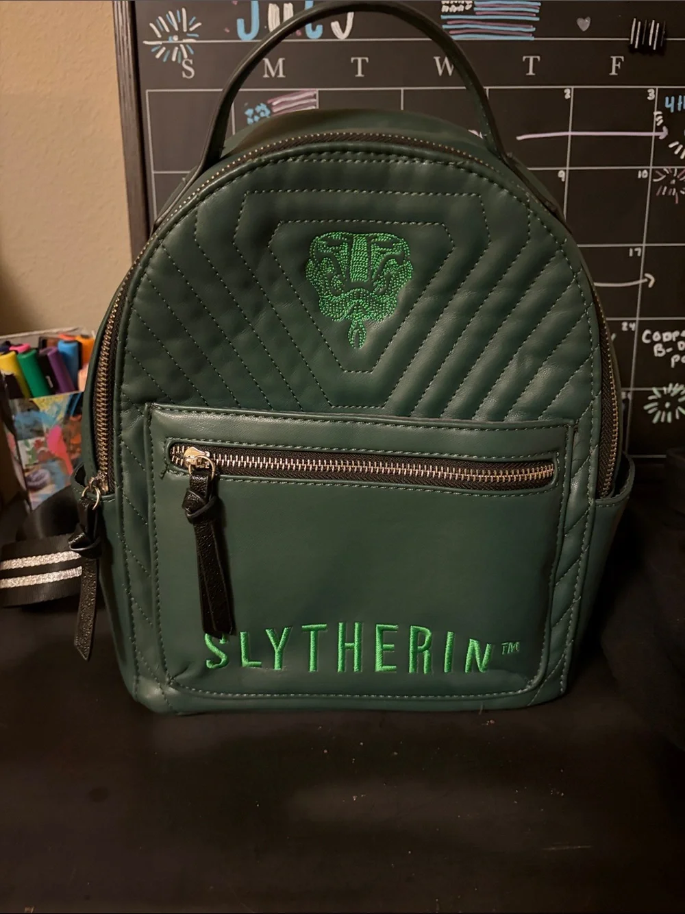 New Harry Potter World Wizarding Universal official Green Quilted Mini Backpack